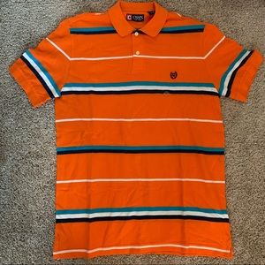 NWOT Chaps Orange Striped Polo Shirt